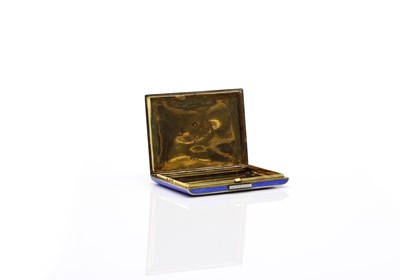 Lot 65 - A silver and guilloche enamel cigarette case