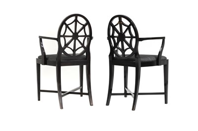 Lot 379 - A pair of  'Spiderback' dining chairs