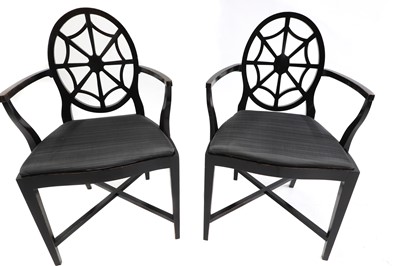 Lot 379 - A pair of  'Spiderback' dining chairs