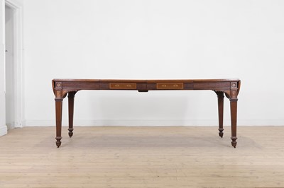 Lot 553 - A George III-style mahogany extending dining table by Howard & Sons