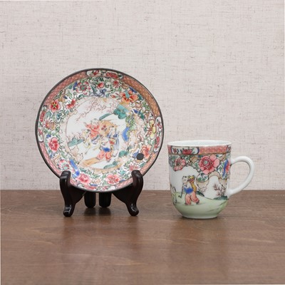 Lot 311 - A Chinese export famille rose cup and saucer