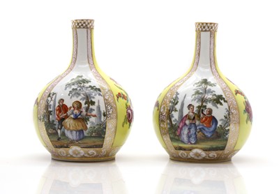 Lot 187 - A pair of Dresden porcelain vases