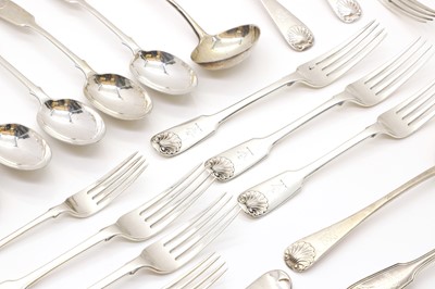 Lot 8 - A collection of William IV and later silver flatware