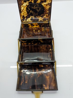 Lot 274 - A tortoiseshell cantilever box