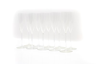 Lot 251 - A set of ten Baccarat glass champagne glasses