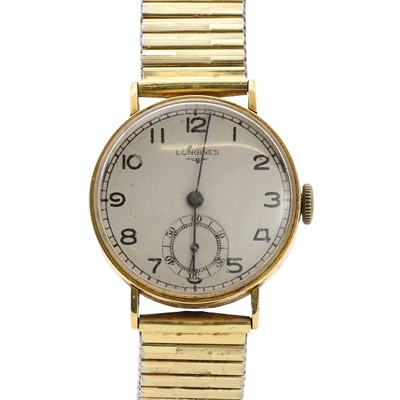 Lot 536 - An 18ct gold Longines mechanical bracelet watch