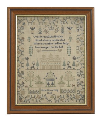 Lot 397 - A needlework sampler