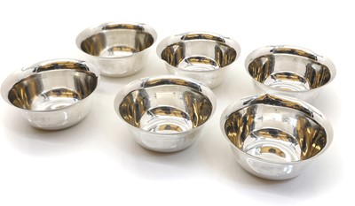 Lot 2 - A set six silver bowls