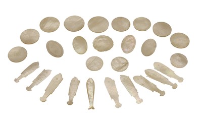 Lot 215A - A collection of mother-of-pearl counters