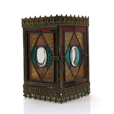 Lot 245 - An Arts and Crafts stained glass hall lantern