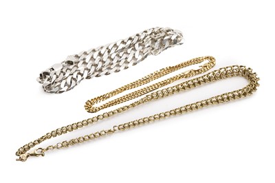 Lot 372 - A small group of gold and silver chains