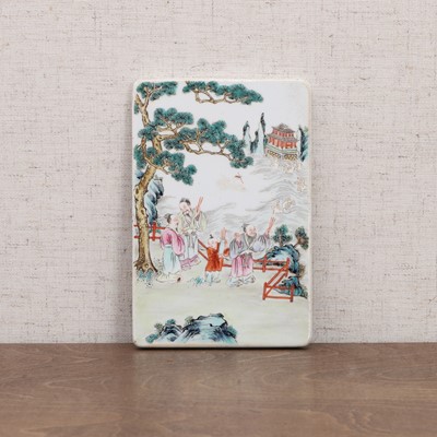 Lot 70 - A Chinese famille rose porcelain plaque