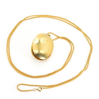 Lot 249 - An 18ct gold ruby locket pendant