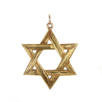 Lot 500 - A gold Star of David pendant