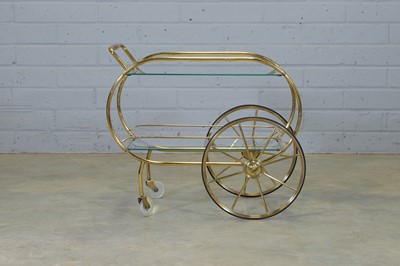 Lot 444 - A Swedish brass drinks trolley