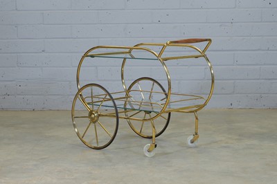 Lot 444 - A Swedish brass drinks trolley