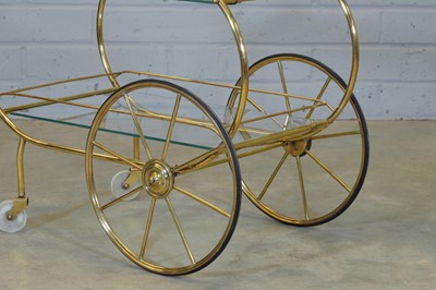 Lot 444 - A Swedish brass drinks trolley