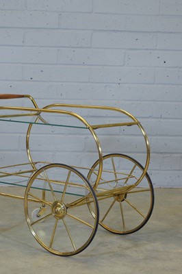Lot 444 - A Swedish brass drinks trolley