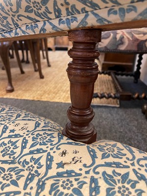 Lot 104 - A pair of open armchairs by Howard & Sons