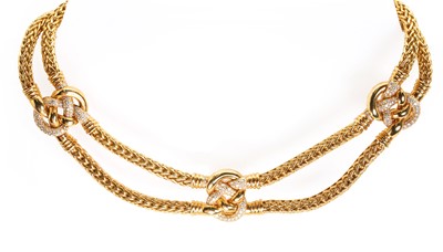 Lot 126 - An 18ct gold and diamond necklace, by Asprey