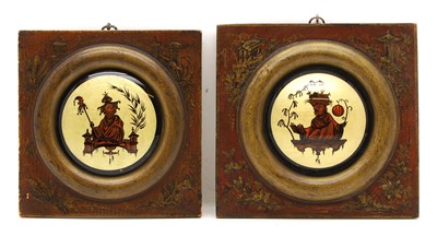 Lot 74 - A pair of Chinoiserie miniature panels