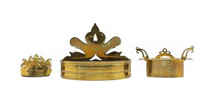 Lot 146 - Two brass wall pockets