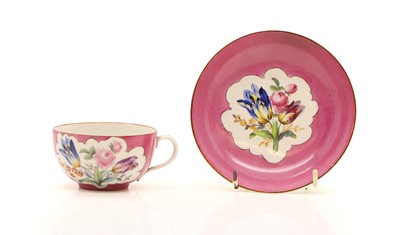 Lot 219 - A Meissen porcelain teacup and saucer