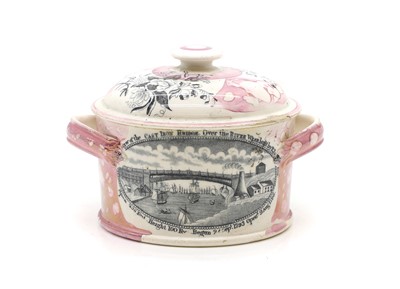 Lot 117 - A Sunderland lustre glazed butter dish and cover