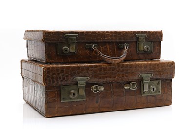 Lot 294 - Two crocodile skin suitcases