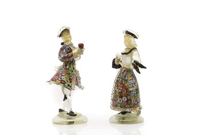 Lot 238 - A pair of Murano glass figures