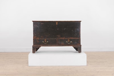 Lot 520 - A George III provincial painted pine mule chest