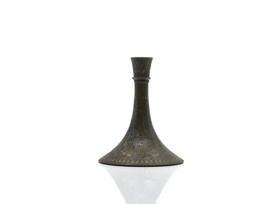 Lot 160 - An Indo-Persian gold overlaid candlestick