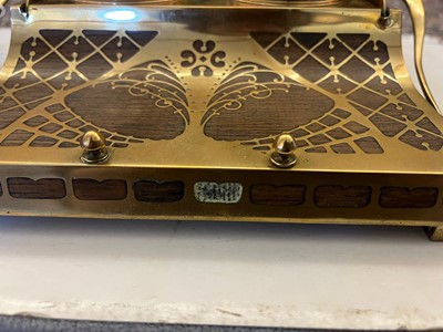 Lot 278 - An Art Nouveau rosewood and brass-inlaid desk stand