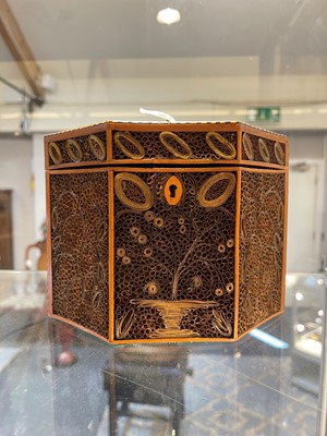 Lot 288 - A paper-scroll tea caddy