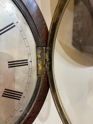Lot 276 - A George III circular rosewood cased wall timepiece
