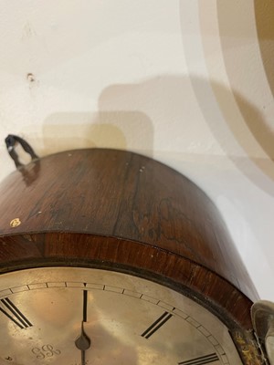 Lot 276 - A George III circular rosewood cased wall timepiece