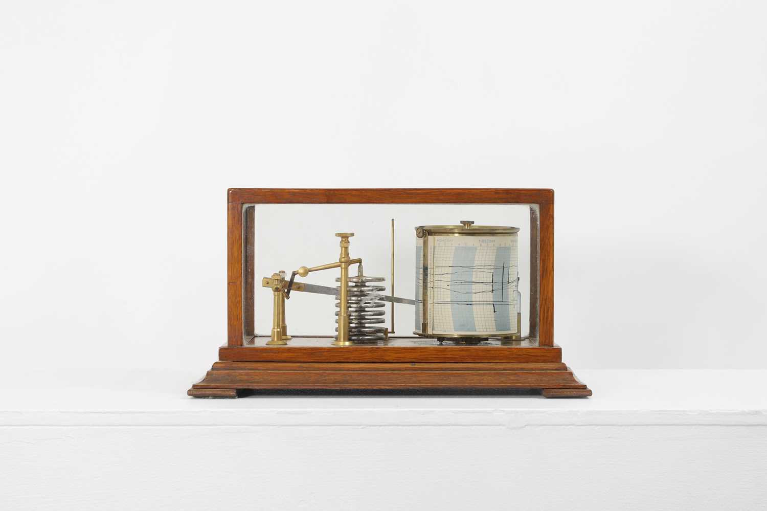 Lot 281 - A cased seven-day recording barograph