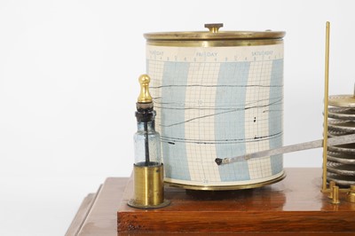 Lot 281 - A cased seven-day recording barograph