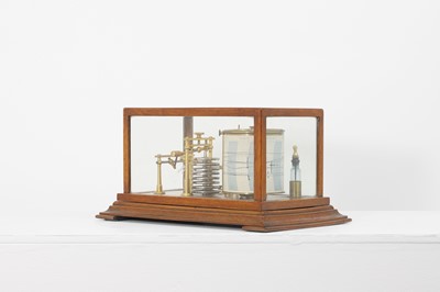 Lot 281 - A cased seven-day recording barograph