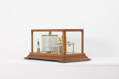 Lot 281 - A cased seven-day recording barograph