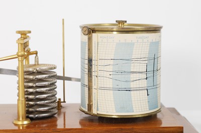 Lot 281 - A cased seven-day recording barograph