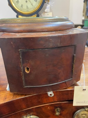 Lot 280 - A brass and mahogany drop-dial wall clock