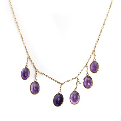 Lot 65 - An early 20th century amethyst fringe necklace