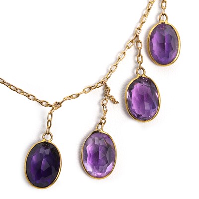 Lot 65 - An early 20th century amethyst fringe necklace