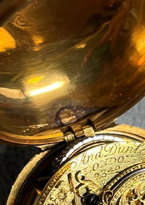 Lot 303 - A Georgian 18ct gold pair cased verge fusee pocket watch