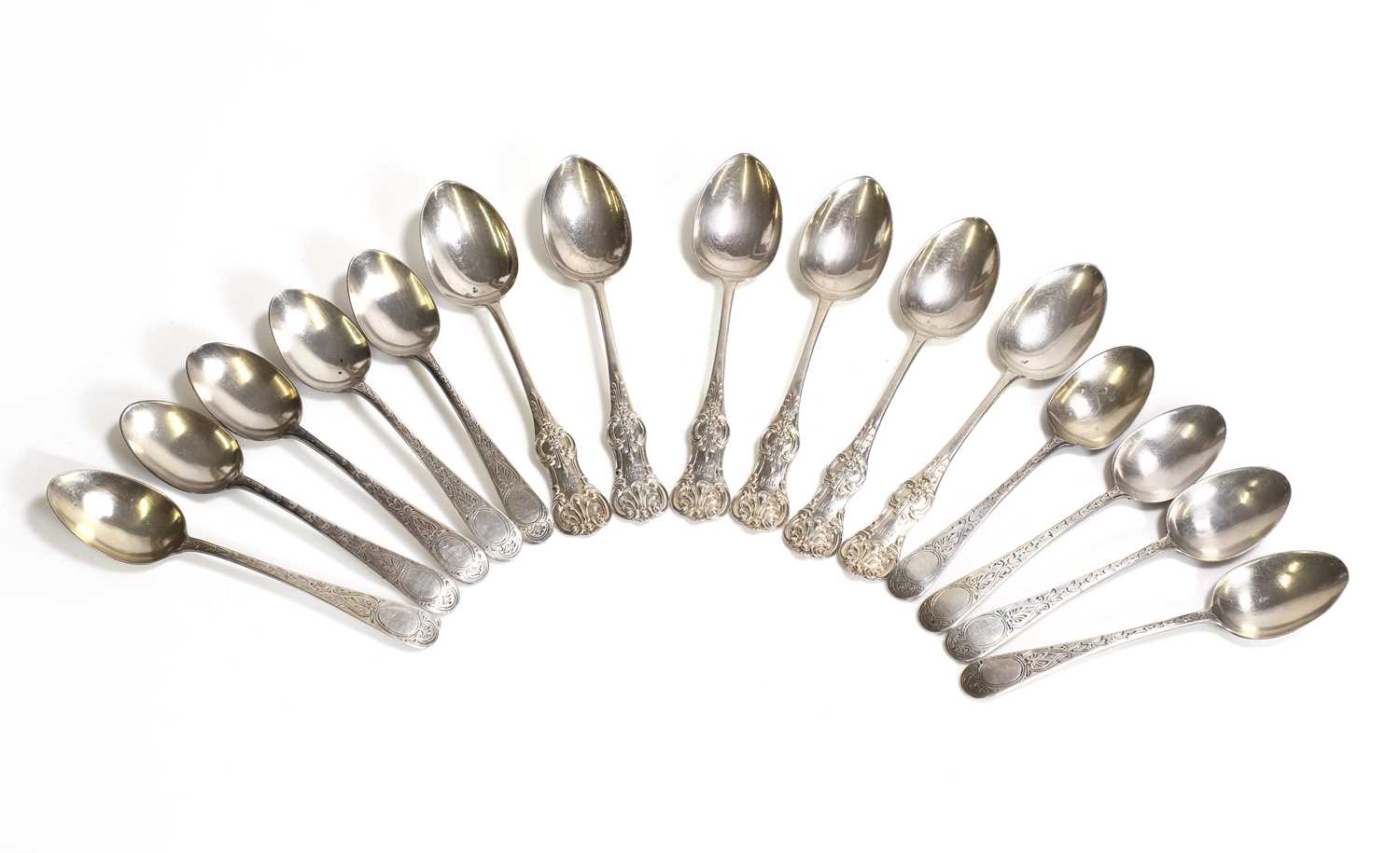Lot 94 - A set of six Scottish silver teaspoons