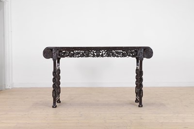 Lot 582 - A stained hardwood altar table