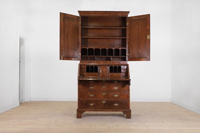 Lot 179 - A George II walnut bureau bookcase