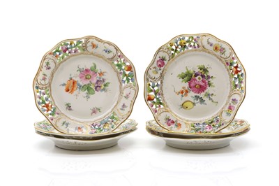 Lot 296 - A group of six Meissen style porcelain plates