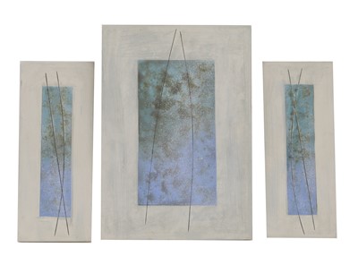 Lot 206 - An earthenware triptych